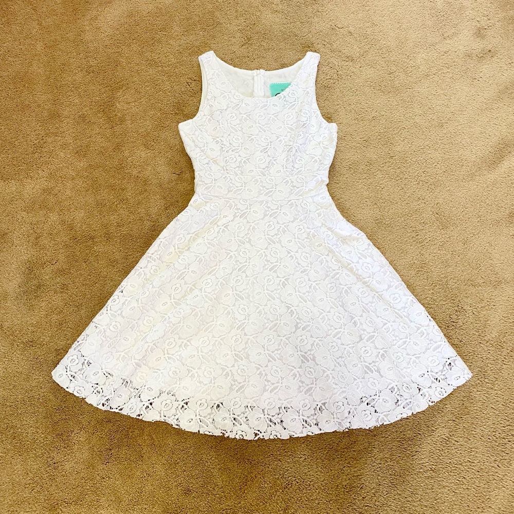 Daisy Shoppe White Lace Floral Dress - Picture 2 of 12